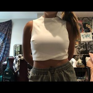 White cropped top